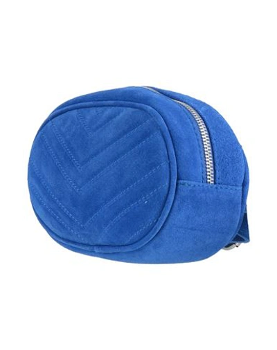 Shop Vicolo Woman Belt Bag Blue Size - Soft Leather