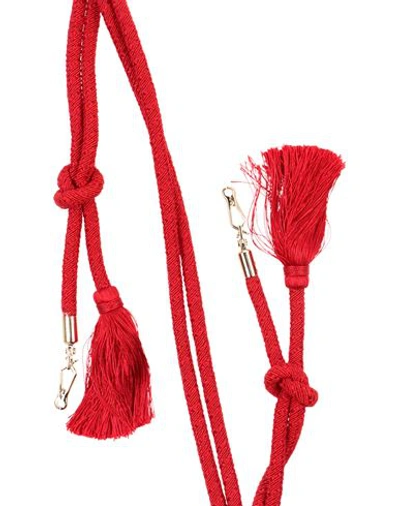 Shop Valextra Woman Bag Strap Red Size - Cotton, Acetate, Polyester