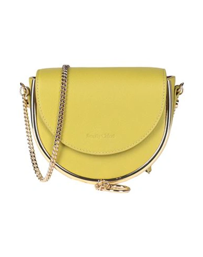 Shop See By Chloé Woman Cross-body Bag Acid Green Size - Bovine Leather