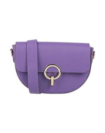 Shop Ab Asia Bellucci Woman Cross-body Bag Purple Size - Soft Leather
