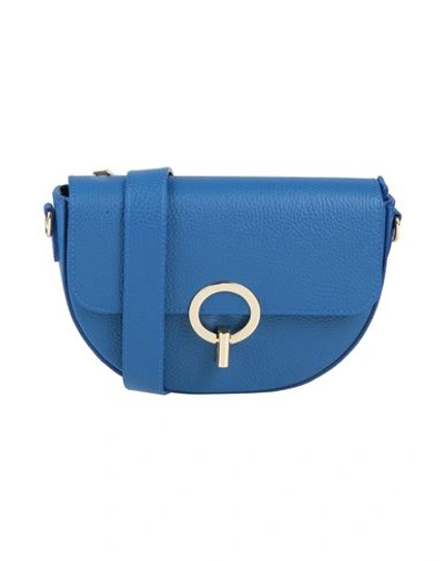 Shop Ab Asia Bellucci Woman Cross-body Bag Blue Size - Soft Leather