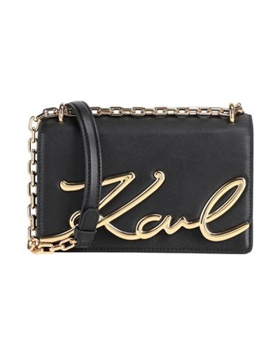 Shop Karl Lagerfeld K/signature Sm Shoulderbag Woman Cross-body Bag Black Size - Bovine Leather