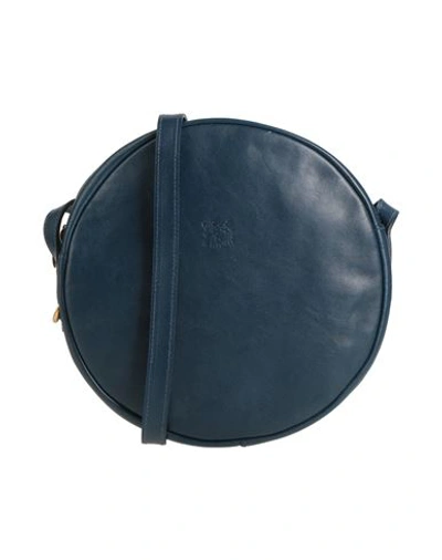 Shop Il Bisonte Woman Cross-body Bag Midnight Blue Size - Soft Leather