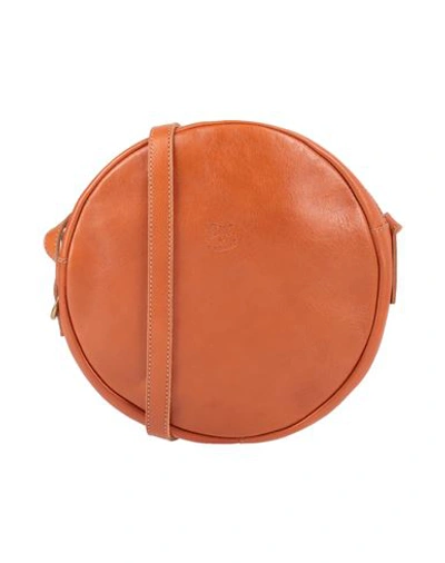 Shop Il Bisonte Woman Cross-body Bag Rust Size - Soft Leather In Red