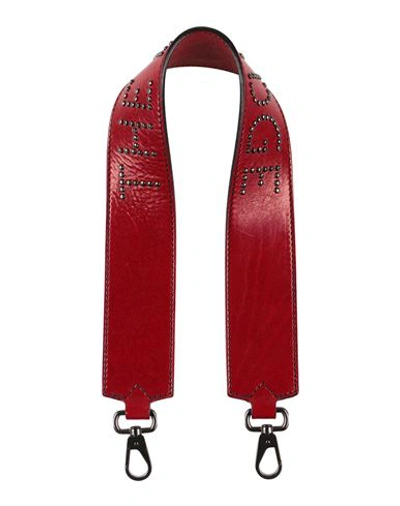 Shop The Bridge Woman Bag Strap Burgundy Size - Soft Leather In Red