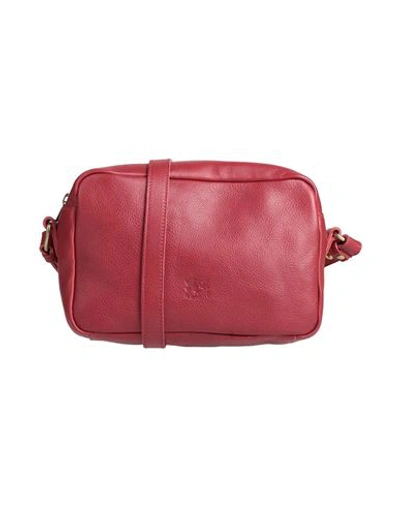 Shop Il Bisonte Woman Cross-body Bag Brick Red Size - Leather