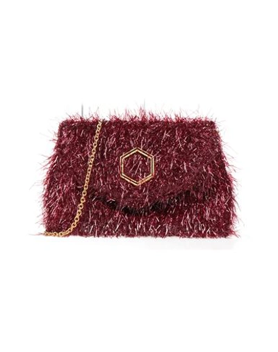 Shop Hibourama Woman Cross-body Bag Burgundy Size - Textile Fibers, Soft Leather In Red