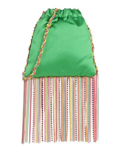 Shop Rosantica Woman Cross-body Bag Green Size - Textile Fibers, Metal