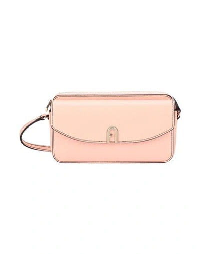 Shop Furla Primula Mini Crossbody Woman Cross-body Bag Salmon Pink Size - Soft Leather