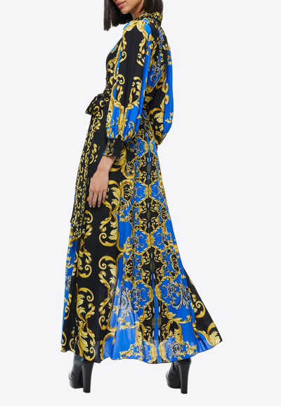 Alice And Olivia Alisa Wrap Maxi Dress In Blue