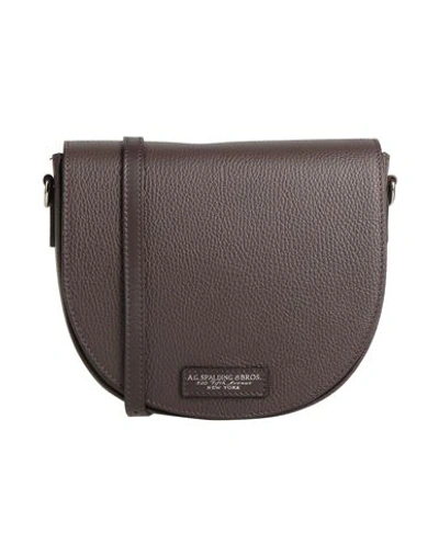 Shop A.g. Spalding & Bros. 520 Fifth Avenue  New York A. G. Spalding & Bros. 520 Fifth Avenue New York Woman Cross-body Bag Dark Brown Size - Soft Leather