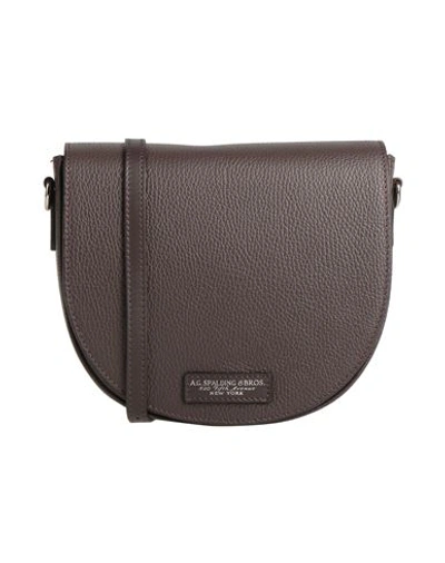 A.g. Spalding & Bros. 520 Fifth Avenue  New York A. G. Spalding & Bros. 520 Fifth Avenue New York Woman Cross-body Bag Dark Brown Size - Soft Leather In Brown
