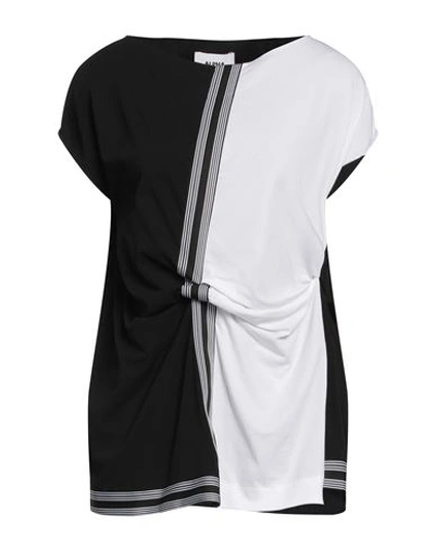 Shop Alpha Studio Woman T-shirt Black Size 10 Cotton, Elastane, Polyester