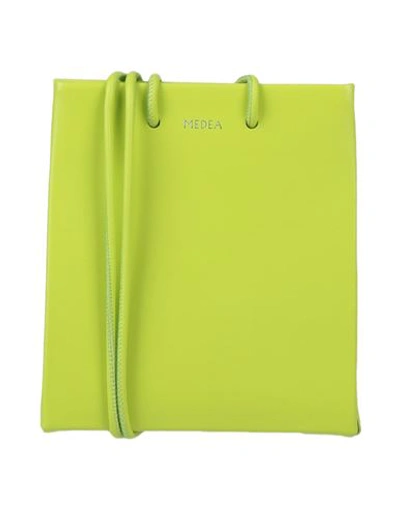 Shop Medea Woman Cross-body Bag Acid Green Size - Soft Leather