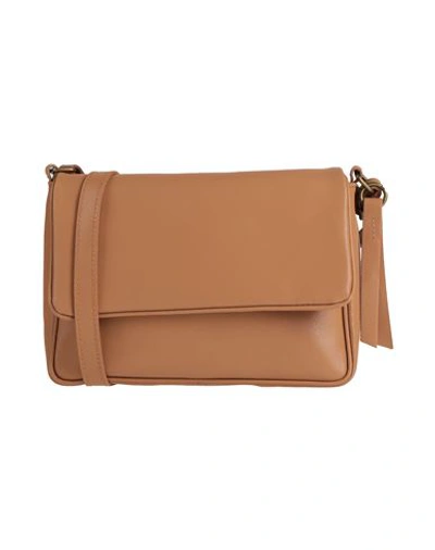 Shop Corsia Woman Cross-body Bag Camel Size - Soft Leather In Beige
