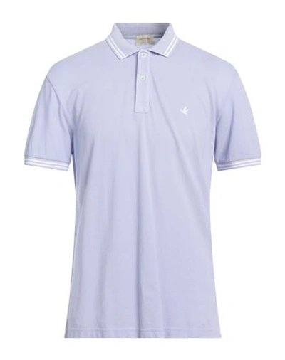 Shop Brooksfield Man Polo Shirt Lilac Size 40 Cotton In Purple