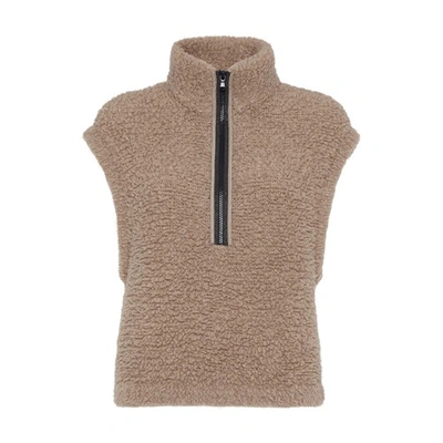 Shop Brunello Cucinelli Fleecy Sleeveless Cashmere Sweater In Marron