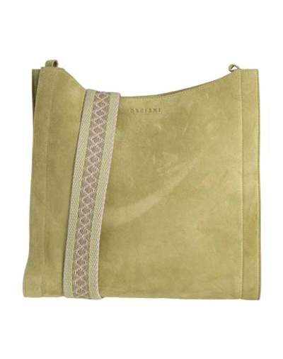 Shop Orciani Woman Cross-body Bag Light Green Size - Soft Leather