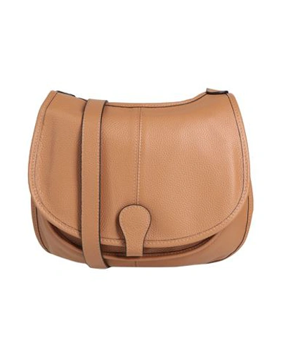 Shop Manoukian Woman Cross-body Bag Tan Size - Soft Leather In Brown