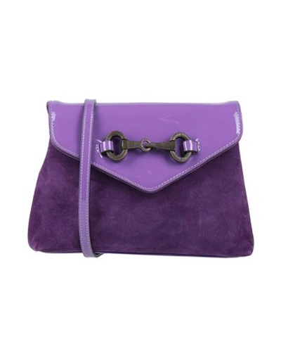 Shop Ab Asia Bellucci Woman Cross-body Bag Purple Size - Soft Leather