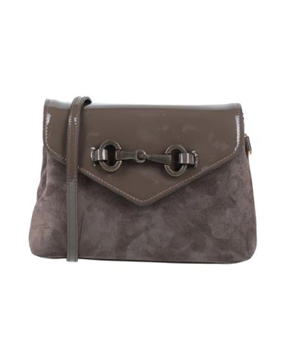 Shop Ab Asia Bellucci Woman Cross-body Bag Lead Size - Soft Leather In Grey