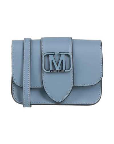 Shop Marc Ellis Woman Cross-body Bag Slate Blue Size - Soft Leather