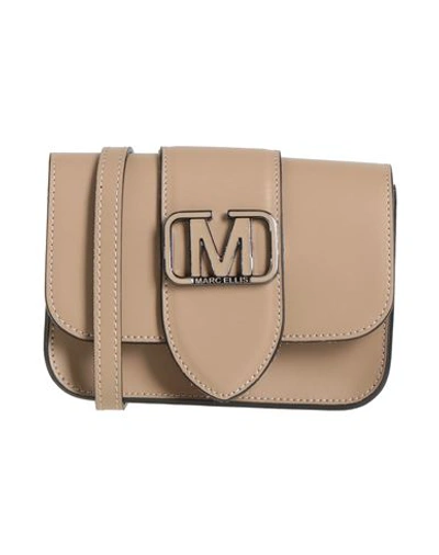 Shop Marc Ellis Woman Cross-body Bag Khaki Size - Soft Leather In Beige