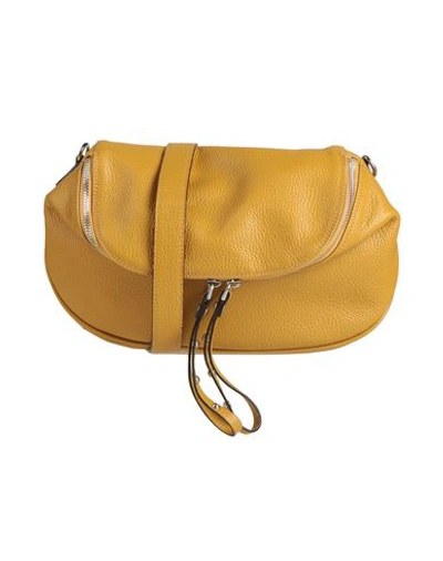 Shop Gianni Notaro Woman Cross-body Bag Mustard Size - Soft Leather In Yellow