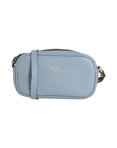 Shop Visone Woman Cross-body Bag Sky Blue Size - Calfskin