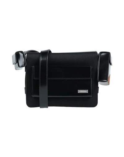 Ferragamo Man Cross-body Bag Black Size - Leather, Textile Fibers In Black