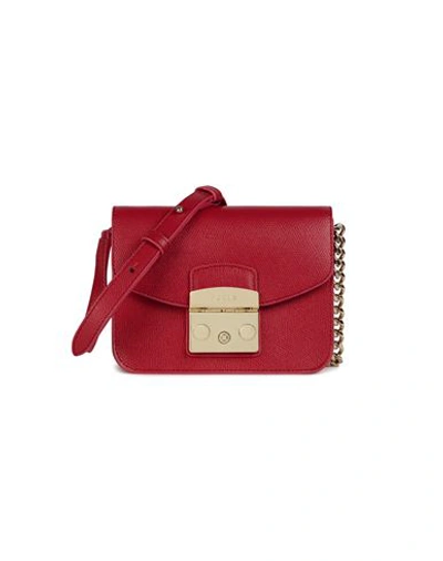 Shop Furla Metropolis Mini Crossbody Woman Cross-body Bag Garnet Size - Soft Leather In Red