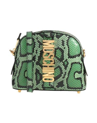 Shop Moschino Woman Cross-body Bag Green Size - Soft Leather