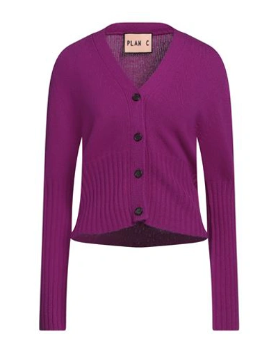 Shop Plan C Woman Cardigan Purple Size 6 Virgin Wool
