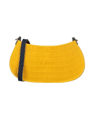 Shop O Bag Woman Cross-body Bag Ocher Size - Rubber, Textile Fibers In Yellow