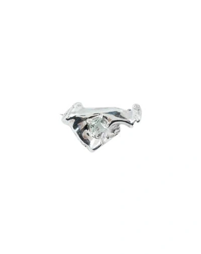Sweetlimejuice Woman Brooch Silver Size - Metal, Quartz In Silver
