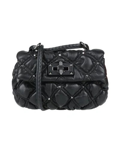 Shop Valentino Garavani Woman Cross-body Bag Black Size - Soft Leather