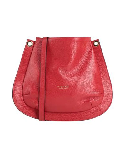 Shop Visone Woman Cross-body Bag Red Size - Soft Leather