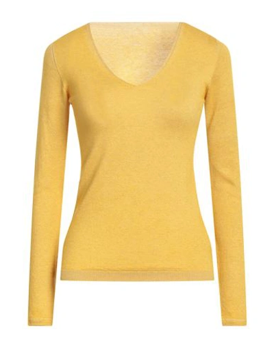 Shop Majestic Filatures Woman Sweater Ocher Size 2 Cashmere In Yellow