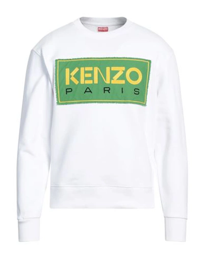 Shop Kenzo Man Sweatshirt White Size L Cotton, Elastane, Polyester
