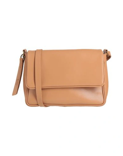Shop Corsia Woman Cross-body Bag Camel Size - Soft Leather In Beige
