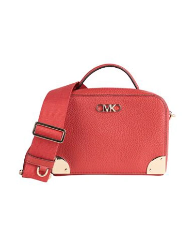 Shop Michael Michael Kors Woman Cross-body Bag Brick Red Size - Bovine Leather