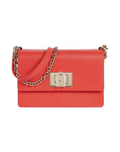 Shop Furla 1927 Mini Crossbody 20 Woman Cross-body Bag Coral Size - Soft Leather In Red
