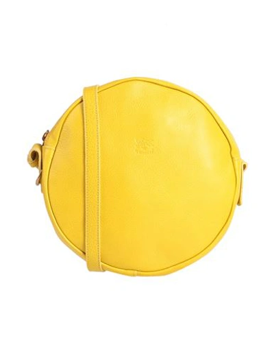 Shop Il Bisonte Woman Cross-body Bag Yellow Size - Soft Leather