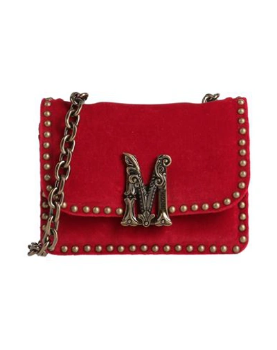 Shop Moschino Woman Cross-body Bag Red Size - Textile Fibers, Soft Leather