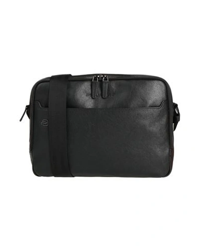 Shop Piquadro Man Cross-body Bag Black Size - Bovine Leather