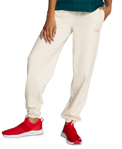 Shop Puma Women's Live In French Terry Jogger Sweatpants In Alpine Snow-nep