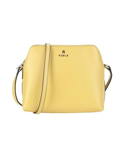 Shop Furla Camelia Mini Crossbody S Woman Cross-body Bag Yellow Size - Leather
