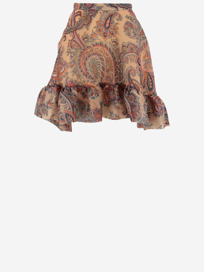 Shop Etro Mini Paisley Skirt In Red