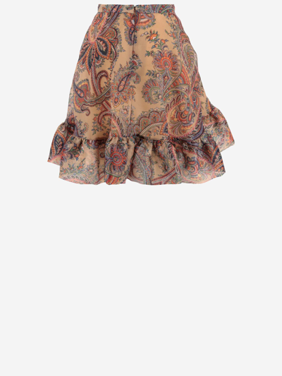 Shop Etro Mini Paisley Skirt In Red