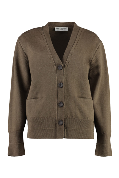 Our Legacy Women's Compressed Merino Wool Cardigan In Brown | ModeSens